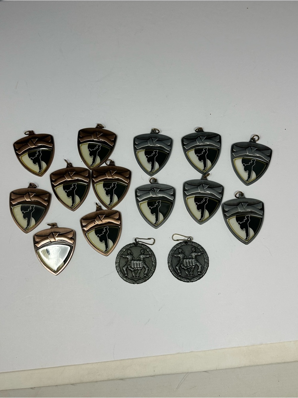 Lot Of 15 Unused Medals Medallion Martial Arts Tournament O2